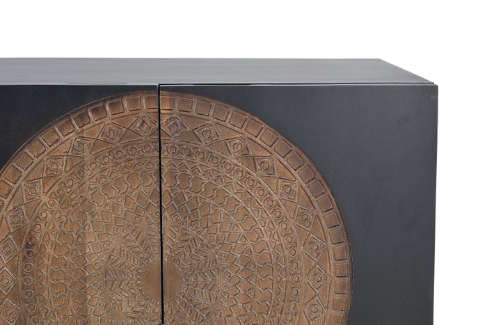 Giner y Colomer Aparador de Madera de Mango y Metal Nogal Oscuro 173 cm